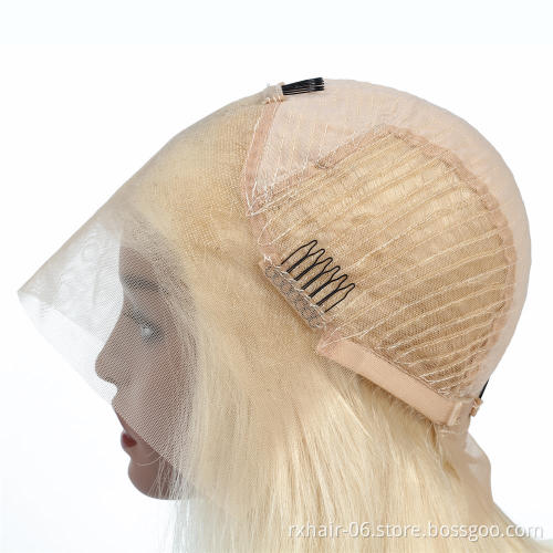 613 Blonde Transparent Lace Wigs Raw Virgin Cuticle Aligned 613 HD Lace Front Wig With Baby Hair For Black Women